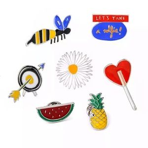New 7 Piece Enamel Pin Set Badge Jewelry Brooch